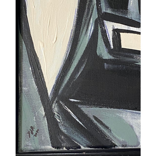 Textile Acrylic on Canvas Abstract Signed Yjr Titled "L'Oiseau Et l'Enfant Blanc " 31" H For Sale - Image 7 of 8