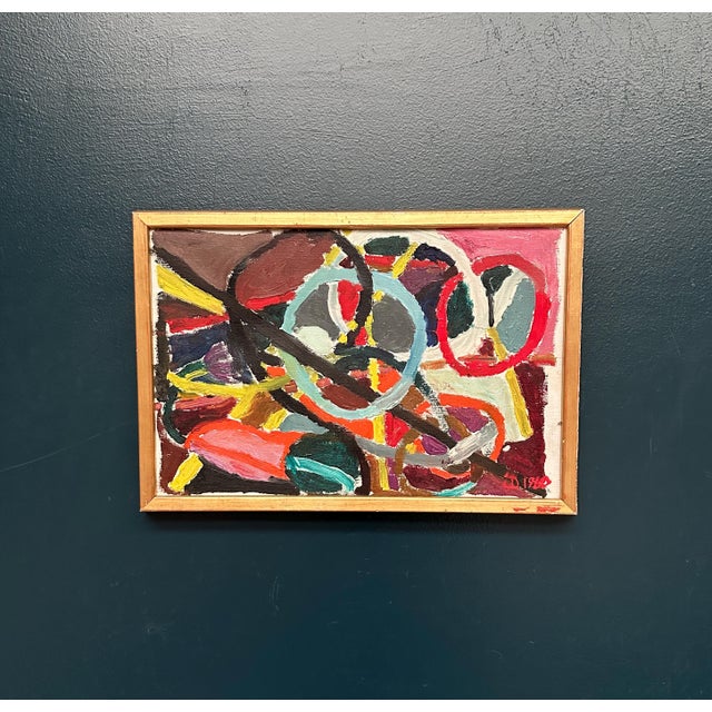 Abstract Composition, 1960, Oil Painting on Canvas, Framed For Sale - Image 10 of 12