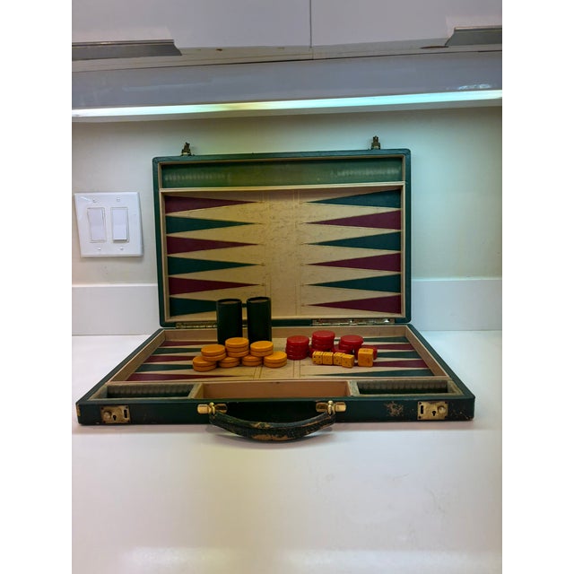 Complete Vintage Asprey London Backgammon Set With Bakelite Checkers – 38 Pieces For Sale - Image 11 of 13