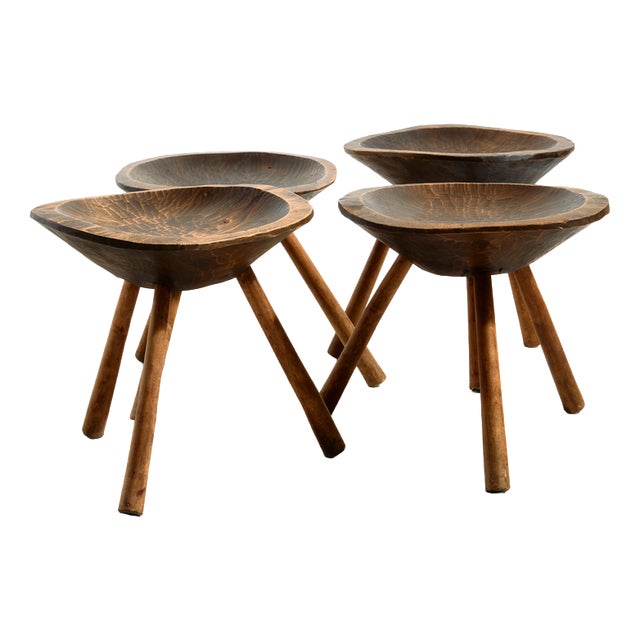 Handcrafted Milking Stool, 1950s, Set of 4 For Sale