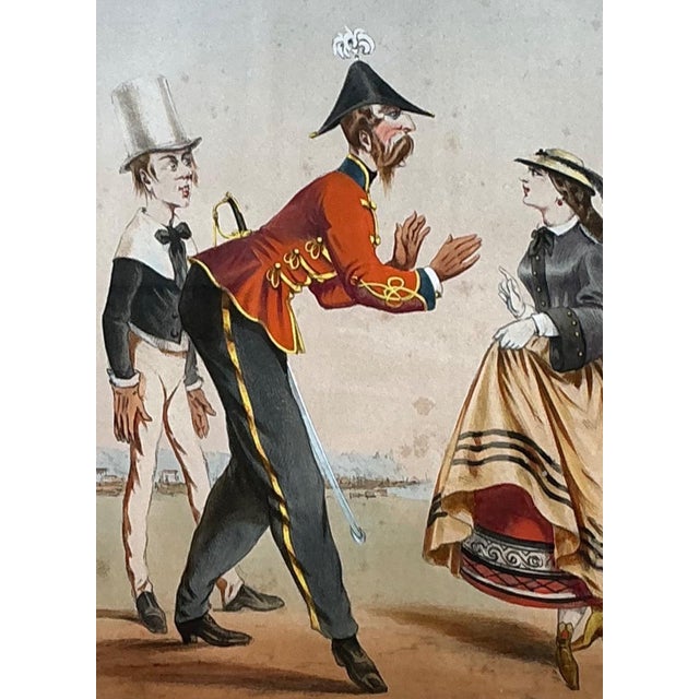 Antique Framed Military Caricature Prints - Pair For Sale - Image 11 of 14