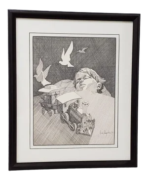 Andres Desjardins "Dream Time" Original Pen and Ink Drawing C.1976