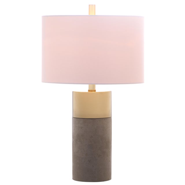 Modern Modern Table Lamp in Grey and Brass - a Pair For Sale - Image 3 of 8