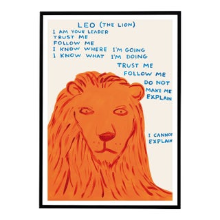 David Shrigley Leo Signs of the Zodiac Lithograph Poster (The Lion), 2021 For Sale