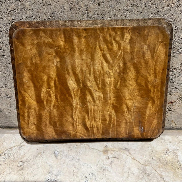 Antique Japanese Lacquer Cigarette Box Set With Bamboo & Silver Insert For Sale - Image 10 of 13