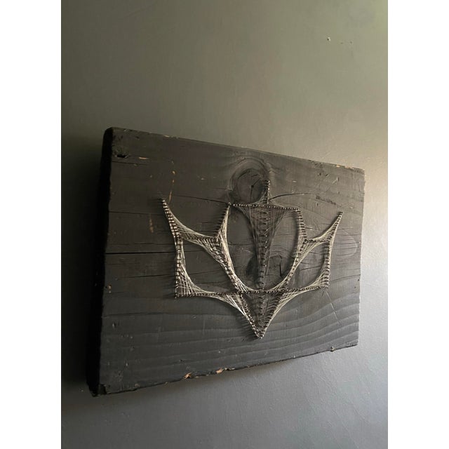 Abstract Vintage 1970's String Art Signed Louie For Sale - Image 3 of 7