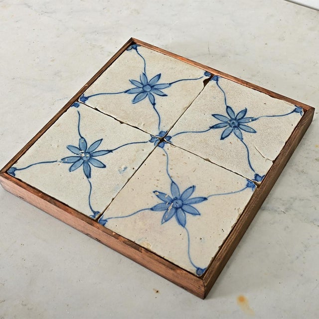 Wood Framed Set of 18th Century Portuguese Tiles For Sale - Image 7 of 9