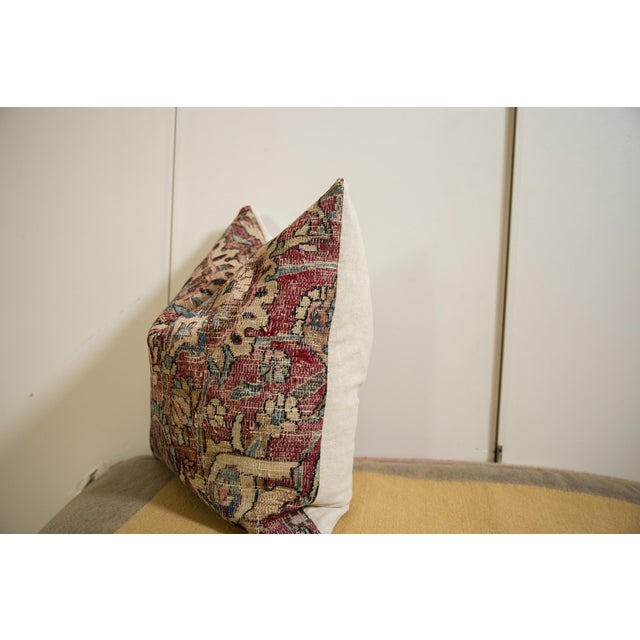 Textile Vintage Meshed Rug Fragment Pillow For Sale - Image 7 of 11