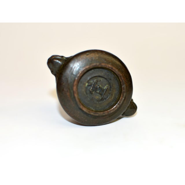 4 Antique Chinese Solid Bronze Mini Censers Incense Burners For Sale - Image 12 of 18