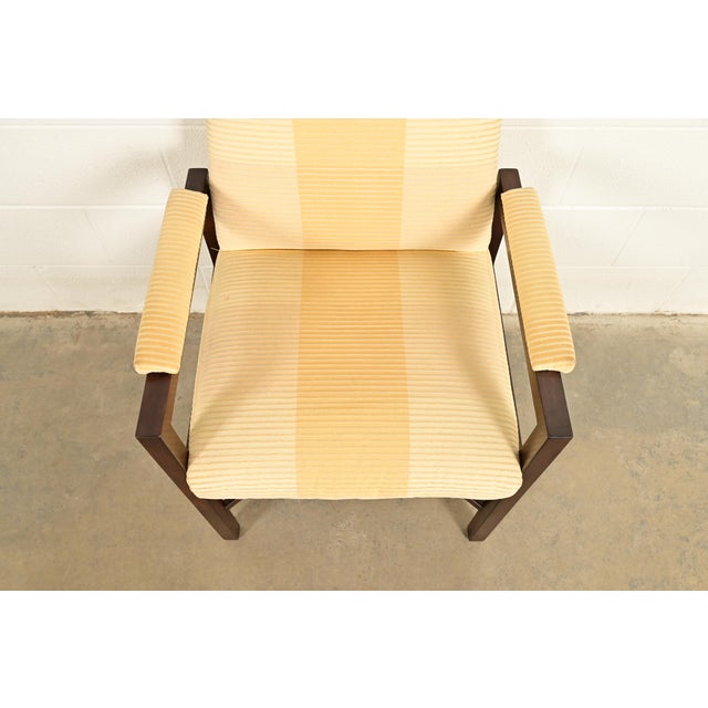 Brown Edward Wormley for Dunbar Mid-Century Modern Walnut X-Base High Back Dining Chairs, Set of Six For Sale - Image 8 of 15