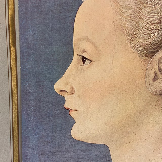 Wonderful original French Pollaiuolo Portrait de femme illustration, 1936, comes matted in 16 x 20" mat. Mounted on lovely...