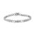 Elevate your style with this elegant silver bracelet showcasing a unique design of "X" and ovular links. Each ovular...
