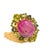 Bochic “Orient” Vintage Natural Ruby, Topaz, Peridot & Orange Sapphire Ring Set In 18K Gold & Silver Natural Center Ruby...