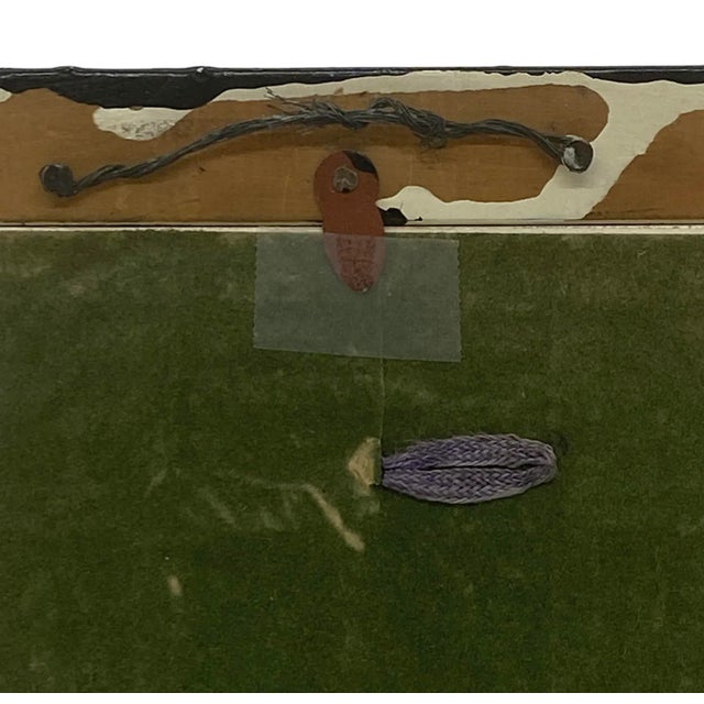 Mid 20th Century Vintage Black Framed Japanese Hand Painted Ceramic Tile For Sale - Image 11 of 12