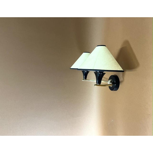 Beige Wall Lamps from Arlus, France, 1950s, Set of 2 For Sale - Image 8 of 14