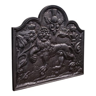 Antique Relief Fire Back, English, Iron, Fireplace Reflector, Victorian, c.1895 For Sale