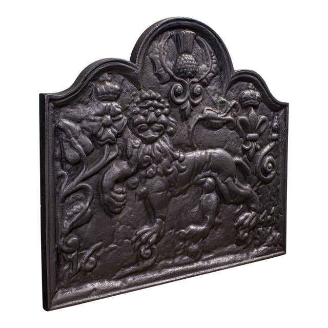 Antique Relief Fire Back, English, Iron, Fireplace Reflector, Victorian, c.1895 For Sale