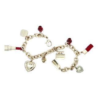 Dolce & Gabbana Gold-Tone Vintage Chunky Multi-Charm Bracelet For Sale
