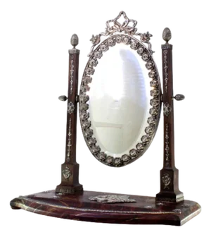 Marble Dressing Table Mirror with Silver Applications