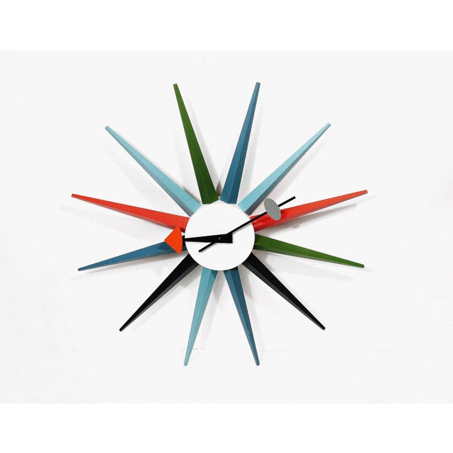 George Nelson Authentic George Nelson for Vitra Design Museum, Germany, Sunburst Wall Clock MCM For Sale - Image 4 of 11