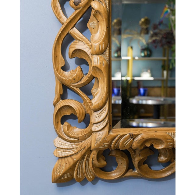 1990s William Switzer Baroque Style Carved Wood Scroll Mirror For Sale - Image 5 of 7