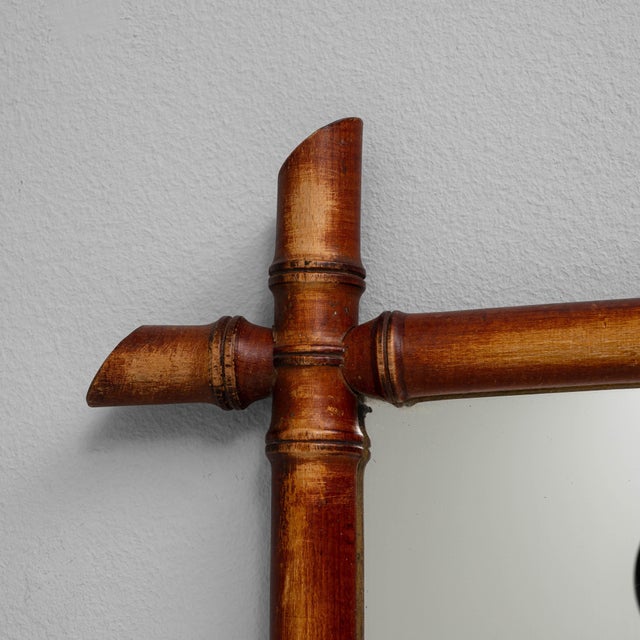 19th Century French Faux Bamboo Mirror For Sale - Image 13 of 18