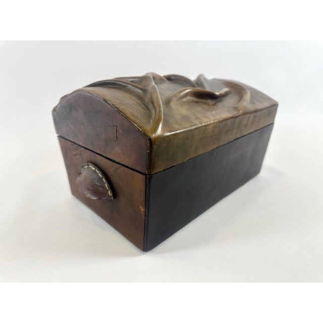 Vintage Hand-Crafted Leather Jewelry Box, 1980s For Sale - Image 11 of 11