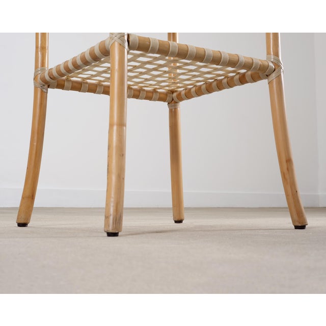 McGuire Antalya Leather Four-Tier Rattan Étagère Plant Stand For Sale - Image 15 of 18