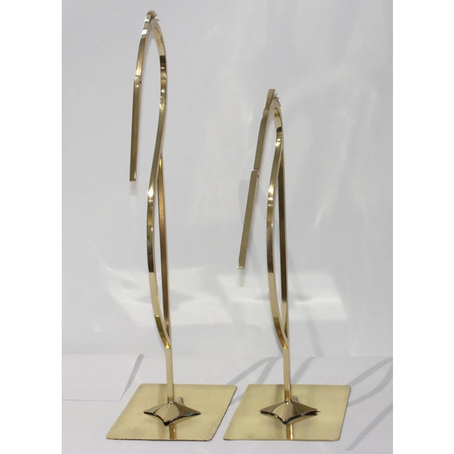 1960s-70s Brass Stylized Egret Figures - a Set of 2 For Sale - Image 4 of 13