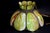 Antique Avocado Ceiling Light Shade With Slag Glass and Bronze Bands For Sale - Image 11 of 18