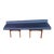Bench in Light Wood with Electric Blue Velvet Seat, 1960s For Sale