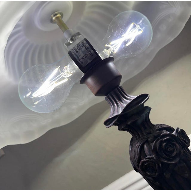 Art Nouveau Vintage /Antique Cheyenne Company Art Nouveau Style Reproduction Lamp 19.5" Tall For Sale - Image 3 of 13