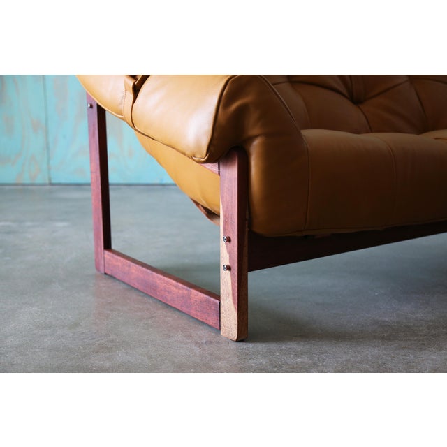 Percival Lafer Mp-91 Sofa: Jatoba Wood & Caramel Leather, Mid-Century Modern For Sale - Image 9 of 15