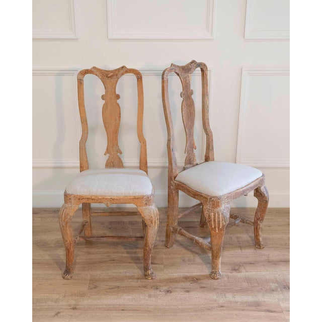 Pair of Swedish Rococo Chairs with Traces of Original Paint, Circa 1770 For Sale - Image 9 of 13