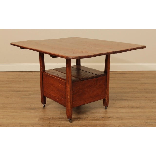19th Century Primitive Pine Hutch Dining Table For Sale - Image 4 of 13