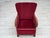 Danish Armchair in Red Velour and Oak, 1950s For Sale - Image 4 of 17