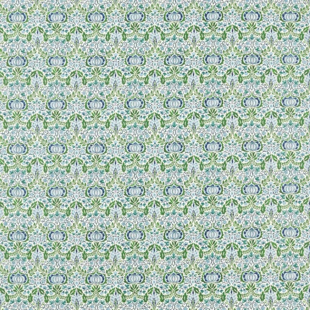 Morris & Co Little Chintz Fabric in Nettle/Woad For Sale