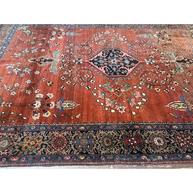 Textile Antique Persian Sarouk Feraghan Rug For Sale - Image 7 of 8