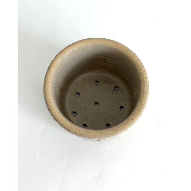 Vintage French Stoneware Faisselle Strainer Bowl For Sale In Los Angeles - Image 6 of 7