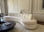 Contemporary Custom Contemporary Off-White Curved Sofa For Sale - Image 3 of 7