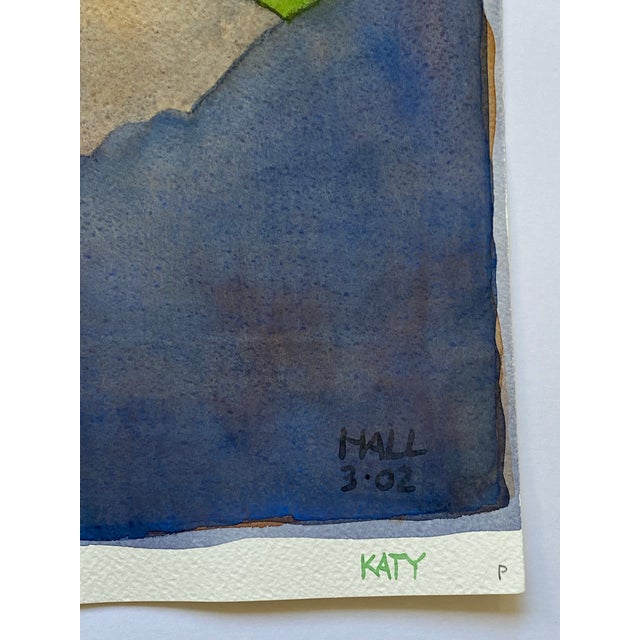 Original watercolor painting by Seattle artist and architect, Jon Hall. From the artist’s estate. Double sided with an...