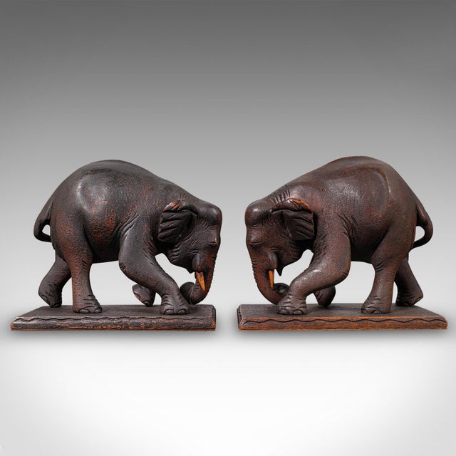 Late 19th Century 1900's Pair of Antique Elephant Bookends For Sale - Image 5 of 12
