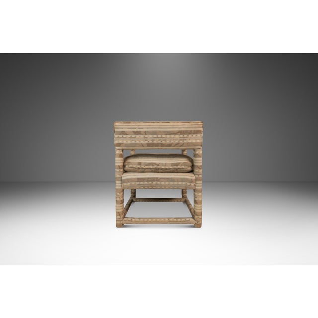 Textile Set of 2 Mid-Century Modern Parsons Chairs in Original Fabric Attributed to Milo Baughman, Usa, Circa 1960s For Sale - Image 7 of 18