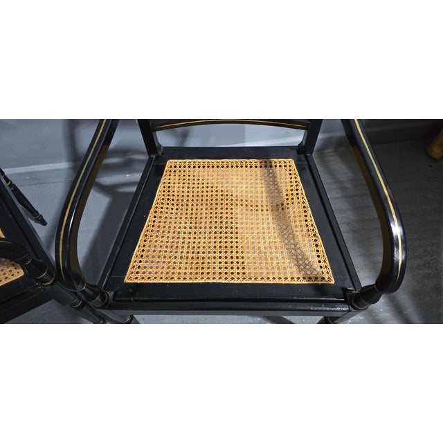 Regency Ebony Armchairs, 1900s, Set of 2 For Sale - Image 10 of 12