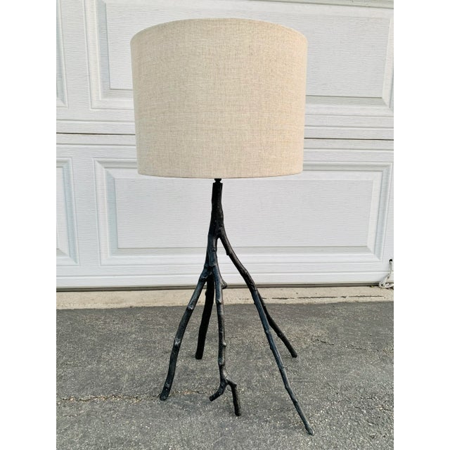 Black Brutalist Metal Tree Branch Lamp For Sale - Image 8 of 8