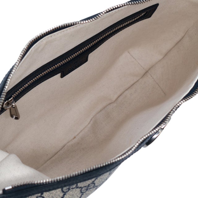 Gucci Navy Gg Supreme Canvas and Leather Small Ophidia Crossbody Bag, 2018. For Sale - Image 12 of 17