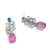 Bochic "Orient" Vintage Pink Ruby, Topaz & Blue Appetite Earrings Set 18K Gold & Silver Natural Pink Ruby, Oval Shape -...