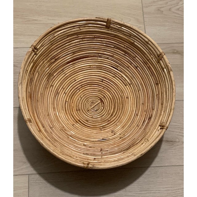 Gabriella Crespi Large Pencil Reed Crespi Style Coiled Basket For Sale - Image 4 of 5