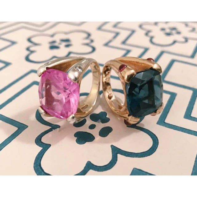 Christina Addison 18kt Yellow Gold Large Cushion Ring With Citrine and Diamond For Sale - Image 4 of 12