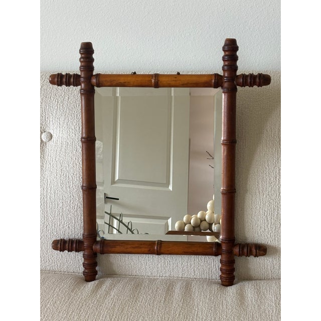 Antique French Faux Bamboo Mirror For Sale In Little Rock - Image 6 of 18